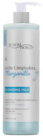 Sesiomworld Leche Limpiadora con Manzanilla (azuleno) para Cutis Secos y Sensibles, 500 ml 1 Unidad 500 g