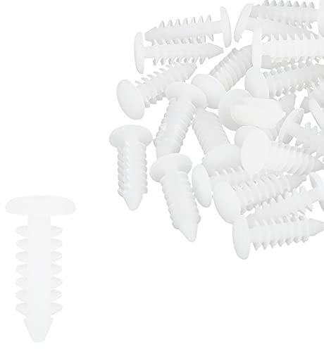 X AUTOHAUX 40 Stück 6 mm Lochdurchmesser Kunststoff Bolzen Nieten Kotflügel Clips Weiß für Auto