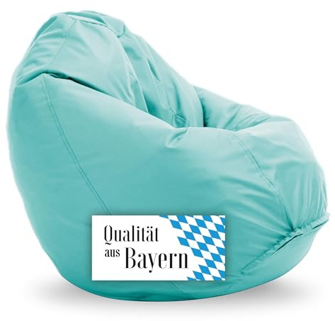 Bruni Bean Bag Classico M en verde menta – Puf para exterior e interior, con saco interior para jugar y leer, funda extraíble, perlas EPS de calidad alimentaria como relleno Beanbag, de Alemania
