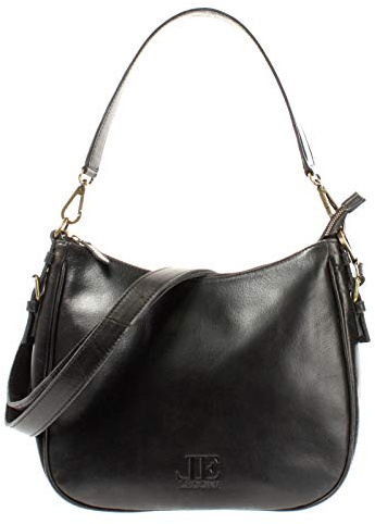 LECONI Schultertasche Henkeltasche Damentasche Umhängetasche natur weiche Ledertasche Handtasche Damen Leder 30x27x11cm LE0063