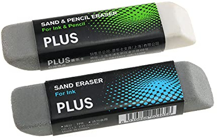 E-Outstanding 2pcs Sand Eraser School Office Stationery Correction Supplies - Sand and Rubber Particle Eraser Designed to Remove Colored Pencil and Ink Markings