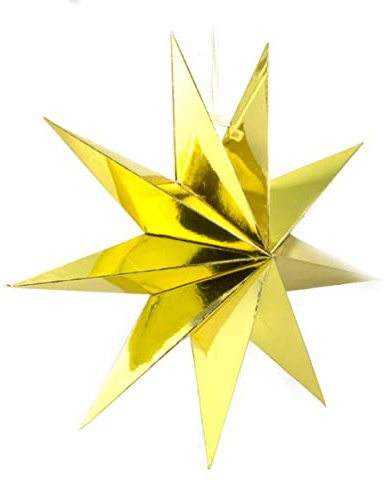 Neue gefaltete Papierstern-Dekoration DIY hängende Papierstern-Laterne Frühlings-Sommer-Wand-Dekor-Dekorationen-Gold