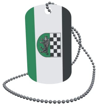 U24 Dog Tag Erkennungsmarke ID Tag an Kette Flagge Kirchheimbolanden Alu 30 x 50 mm