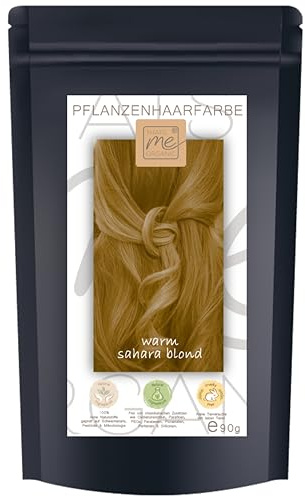 Thats me Organic® Profi Pflanzenhaarfarbe + Zubehörset (warm sahara blond) – Bio Haarfarbe ohne Chemie – Haarfarbe für gesundes Haarefärben auch während Schwangerschaft und Stillzeit