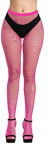 Simply Joshimo Womens Coloured Fishnet Tights | Fine Micro Net Colourful Bright Pantyhose (Neon Pink)