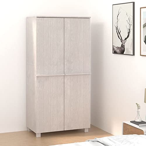 RONGQI Kleiderschrank, Schlafzimmerschrank, Kleiderschränke, Garderobenschrank, Ordnungssystem Kleiderschrank, Haushaltsschrank, Weiß 89x50x180 cm Massivholz Kiefer
