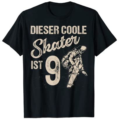 9. Geburtstag Skateboard Junge 9 Jahre Alt Skater Geschenk T-Shirt