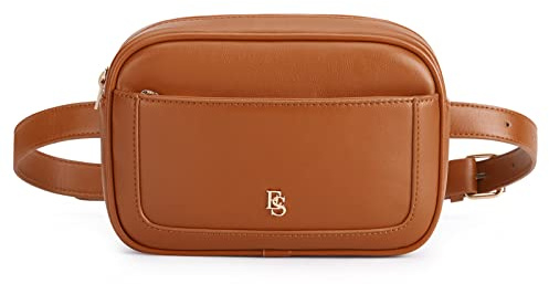 ECOSUSI Gürteltasche Damen PU Leder Mode Elegant Schulter Messenger Brusttasche Verstellbarer Riemen Für Braun