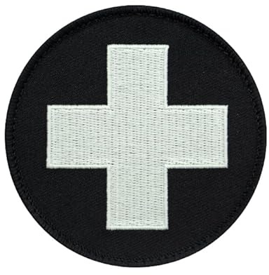 Café Viereck ® Bundeswehr Rettungsdienst Sanitäter Medic Patch Gestickt mit Klett - schwarz/weiß 9 cm