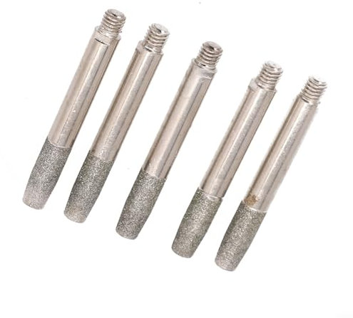 5PCS Carbide Burrs, Chainsaw Sharpener Part Diamond Coated Grinding Head Cylindrical Burr for Hand Crank Chainsaw Chain Sharpening Jig(5.5mm)