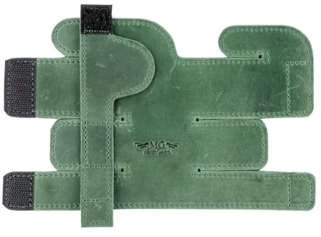 Trompetenventilschutz, XL, Echtleder, Schutz für Trompetenventil, Grün