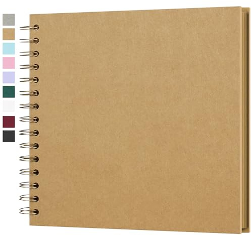 Fotoalbum zum Selbstgestalten, Scrapbook Fotobuch zum Einkleben 21 x 21 cm 40 Seiten, Archivqualität säurefrei DIY Geschenk für Baby, Familie, Jahrestag, Geburtstag, Valentinstag und Hochzeit, Gelb