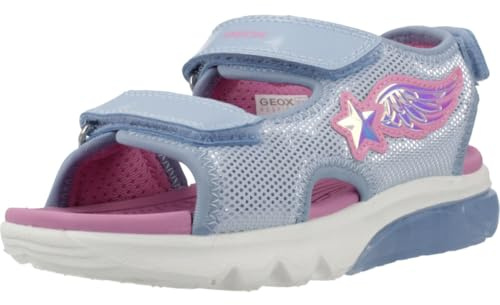 Geox J SANDAL CIBERDRON G, Girls’ Sandal, Sky/Fuchsia,