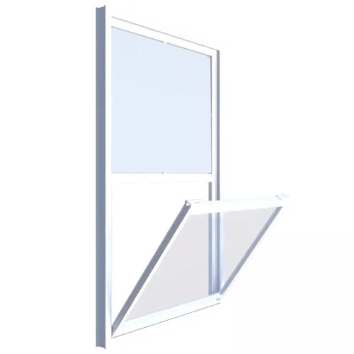 XILYZMO Schiebefenster Kippfenster, Weißes Flächenbündiges Schuppenfenster, Aluminium- Schiebefenster Mit Gehärtetem Glas, Verkaufsfenster In Sondergröße Flügelfenster(85X100CM)