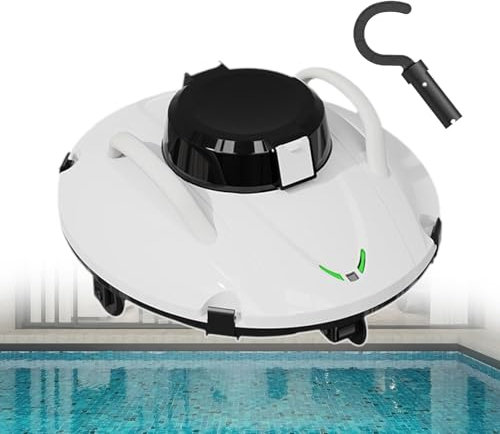 pealiritansemen Robot Pulitore per Piscina Senza Fili, Pulitore per Piscina, Aspirapolvere Automatico per Piscina Senza Fili Ricaricabile con Autonomia di 180 Minuti, Batteria da 5000 mAh