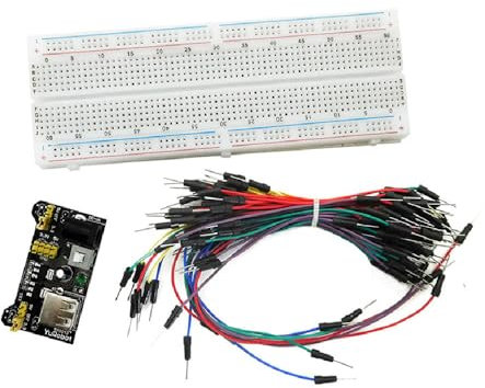 Breadboard Kit, 830 Point Solderless Breadboard, 60 Pcs Jumper Wires and 3.3 V 5 V Power Supply Module for DIY Electronic Experiment Project