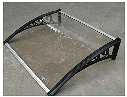 White Glass Door Canopy Awning Shelter for Front Porch Balcony 80 * 120cm