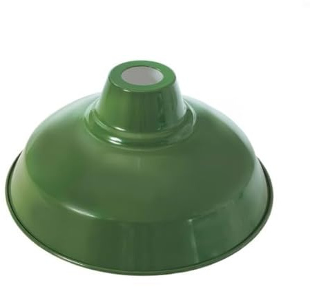 Abat-jour bistrot 30cm en métal émaillé vert – Lampe suspension design industriel pour salon, bar et loft