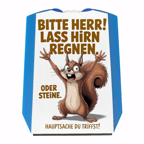 speecheese Verzweifeltes Eichhörnchen Lass Hirn regnen - Parkscheibe Einzigartiges Design in braunen Tönen auf weißem Hintergrund Eichhörnchen Motiv Parkscheibe
