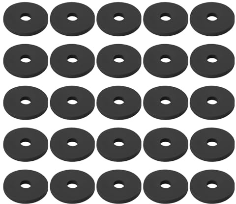 Briny River 25pcs Arandelas Planas de Goma de 1/4 de Diámetro Interior x 1 de Diámetro Exterior x 1/8 de Espesor Arandelas de Goma EPDM para La Construcción Automotriz Electrónica Plomería Marina