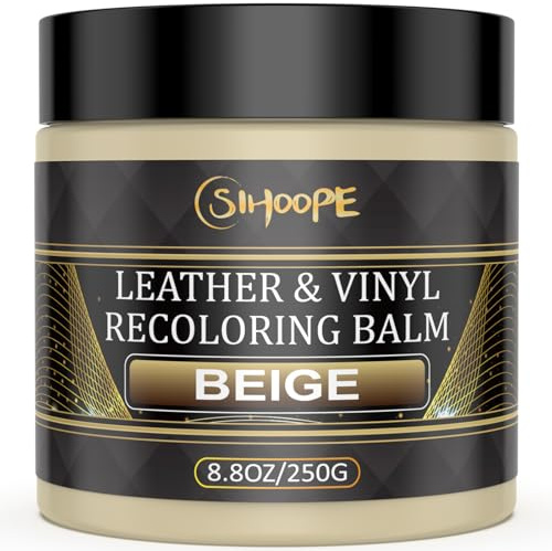 SIHOOPE Beige-Leder-Reparatur-Set, 250ml – Lederpflege für Ledercouches, Vinyl-Möbel, Sofas und Schuhe, Auto Lederpflege, Autositz-Reparatur und Lederfarbe für Reparatur