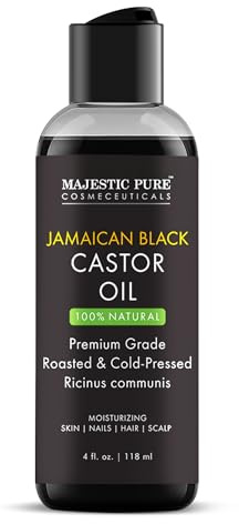 Majestic Pure Pure Jamaican Black Castor Oil for Hair Care, Strengthening, Nourishing, and Volumizing Formula - Non GMO Verified, 118 ml