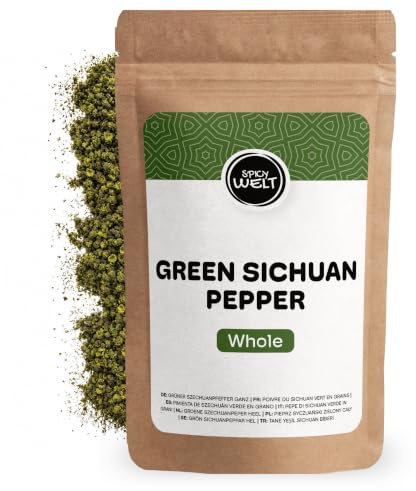 Spicy Welt Pepe di Sichuan Verde Intero (250g) – Bacche Hua Jiao per Pesce, Pollo, Wok e Salse Asiatiche | Aroma Agrumato e Frizzante | 100% Naturale, Senza Additivi