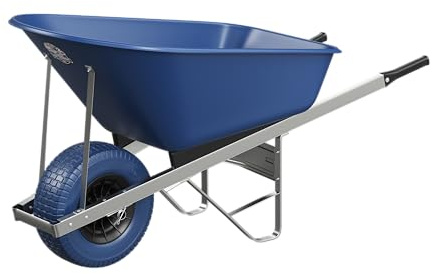Agri Barrow Wheel Barrow 120 Litre Plastic Wheelbarrow with Fat Puncture Proof Tires, Blue - Ideal for Equestrians, Gardeners, Yard & Garden Maintainers, Farmers, Stable Workers, Allotment Owners