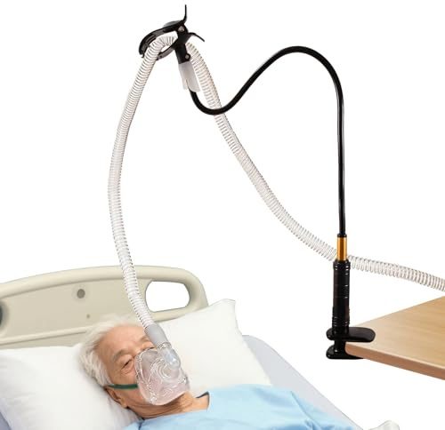 Cpap Schlauchhalter,Schlauchunterstützung,CPAP-Zubehör,Verstellbar,Halteklammer,Verhedderungsfrei,Robust,Leicht,für Schlafapnoe Syndrom,Atemwegserkrankungen,Postoperative Bettlägerige Patienten