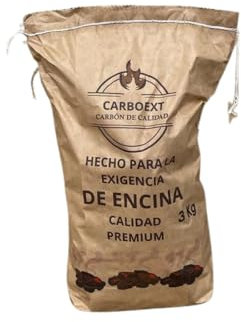 Carbon Vegetal Barbacoa Carbon Barbacoa Carbón 100% Sin Humo Ni Aditivos Carbón Vegetal De Encina Premium Ideal Sin Humo Barbacoa Restaurantes Barbacoas Familiares o Asadores Ecologico Saco de 3KgApx