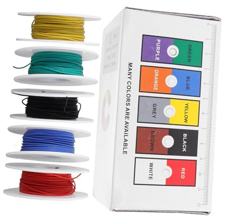 Operitacx 5rouleaux Câble Isolé Souple Rallonge Électrique Avec Gaine Silicone Fil Électrique Résistant Température Pour Bricolage