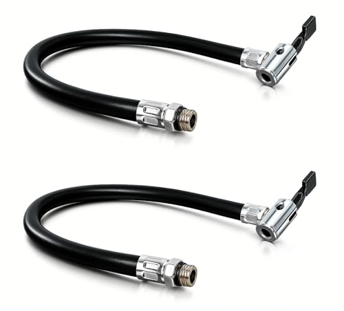 leruiyezs Tubo Prolunga di Gomma Flessibile della Pompa di Gonfiaggio 38 cm Tubo Manometro Pressione Gomme per Gonfiaggio Pneumatici Auto Bici Moto Tubo di Ricambio Compatibile con Valvola Schrader