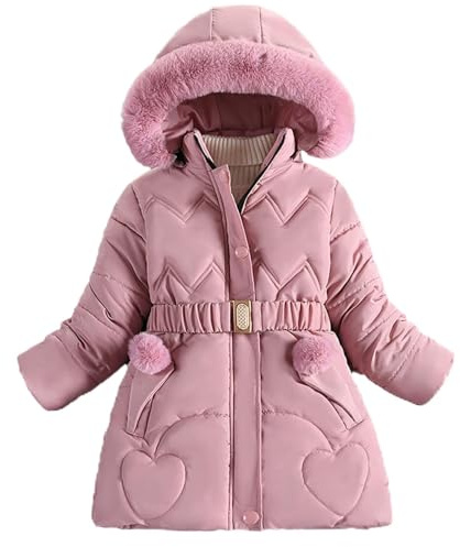Generisch 2025 Ragazze Giacca Imbottita Nel Lungo Plus Ispessimento Stile Straniero Femminile Moda Piumino Giacca Imbottita Inverno Bambino Inverno, RD1, 8-9 Anni