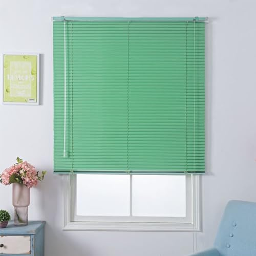 AJTXCSFOQL 25mm Persiana Veneciana de Aluminio Estores Venecianas Exterior Interior 50 160 74 145 98 110 155 215 Persianas Horizontales Cortinas Protección contra La Luz y el Deslumbramiento(Verde)