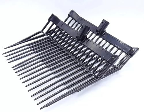 (1) Heavy-Duty Polycarbonate Manure Fork Head (.9 Hole) , Black, USA-Made, Lightweight Replacement Pitchfork Scoop for Stable Cleaning