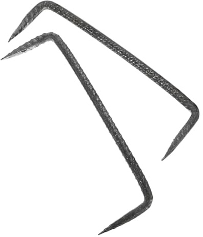 Toddmomy Lot de 2 Clous à Double Pointe 5x19,5 Mm pour Fixation Bois et Clôture, Acier Robuste, Clous de Menuiserie Multifonction pour Jardin et Entretien Extérieur