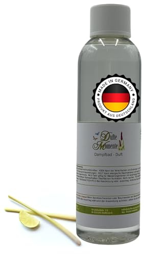 Dufte Momente Dampfbad Duftkonzentrat Lemongras 250ml – frischer Wellnessduft mit natürlichem Lemongrasöl – für Dampfbäder, Verdampferanlagen & Dampfduschen – vegan, Made in Germany