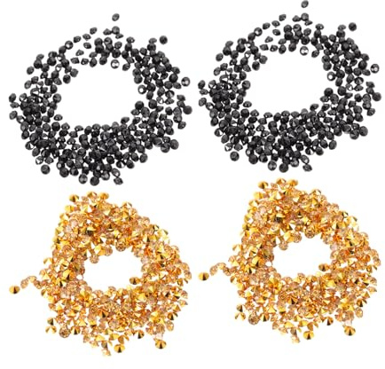 DOITOOL 2confezione Diamante Acrilico Strass Colorati Decorativi da Spargere Neri e Dorate per Riempimento Vasi Gemme Scintillanti per Feste Natalizie Decorazioni Nuziali Coriandoli