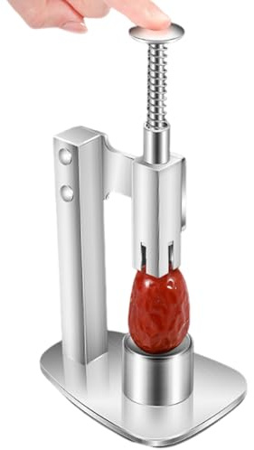 Outil dénoyauteur de cerises | Dénoyauteur de cerises en acier inoxydable, outil manuel pour dattes rouges, pour fruits, prunes, cuisine, confiture, pâtisserie, camping, pique-nique en plein air