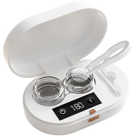 Ultrasonic Contact Lens Cleaner Machine,USB Rechargeable Cleaner | Soft Lens Cleaning Machine,for Women Adults Home Travel Business Daily Monthly Yearly Night Care
