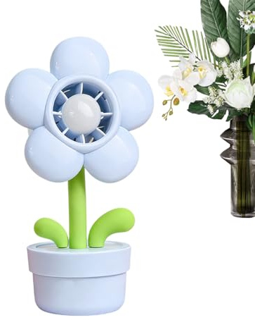 Ventilador personal Soplador De De 3 Velocidades | Ventilador de escritorio en forma de maceta, USB, ajustable, lindo, luz nocturna para Niños, Adultos, Estudiantes, Camping,