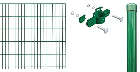 Alberts 632892 Einstab-Gittermatten-Anbauset | Typ 8/6/4 | grün | 2000 x 1000 mm
