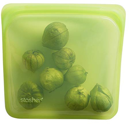 Stasher Platinum Sac de rangement réutilisable en silicone de qualité alimentaire, vert citron (sandwich) | Réduit le plastique à usage unique | Cuisine, stocker, sous vide ou congeler | Étanche,