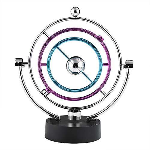 Zerodis Elektronische Schaukel Ball Schreibtisch Perpetuum Bewegung Physik Wissenschaft Spielzeug Kinetische Kunst Globus Newton Pendel für Office Home Ornamente