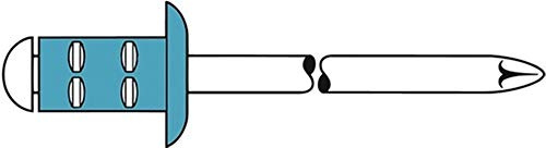 GESIPA Blindniete PolyGrip 100 Stück (A2 Edelstahl 3,2x8, Nietschaft-ø 3,2 mm, Scherkraft 1450 N, Zugkraft 2300 N, Flachrundkopf) 1432060