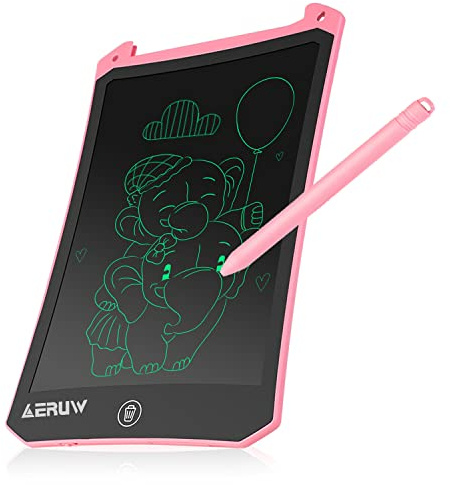 LCD Schreibtafel 8,5 Zoll Maltafel, Löschbare Elektronische Digitale Zeichenblock Doodle Board Schreibplatte Papierlos Grafiktablet Das Geschenke für Kinder -Rosa