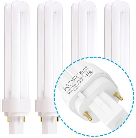 (4 Pack) PL18W/2U/2P/827 18-Watt Double Tube G24d-2 (2 Pin) Base 2700K CFL-Plug-in Replacement for Sylvania 21109/20676 CF18DD/827/ECO - GE 97577 F18DBX/827/ECO - Philips 383166 PL-C18W/27/USA/ALTO