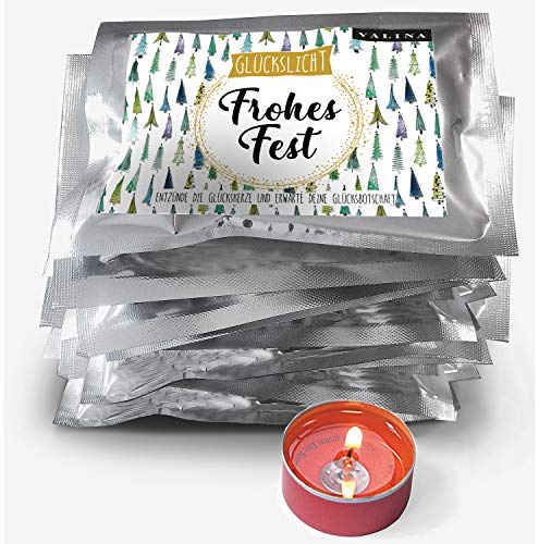 Fortunas Glückslicht | Edition Lovely | Frohes Fest | Mit kleinen Weihnachtsbäumen illustriert | 10er-Set