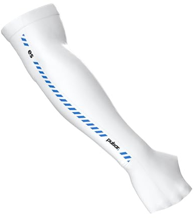Pulsar Gaming Gears Palm Long Manga Gaming, Mediano, Blanco | Gaming Arm Sleeve with Quick-Dry Cooling Fabric, Low-Friction Seamless Design, Excellent Elasticity, 80% Nylon/20% Spandex