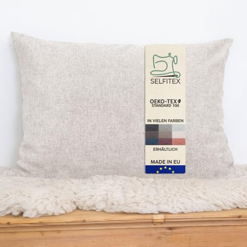 Selfitex Modisches Couchkissen XXL 60x80 cm, Sofakissen mit Füllung und Bezug, kuschelweiches Lesekissen, dekoratives Fernsehkissen, Deko- und Kopfkissen, Rückenkissen (Sand)